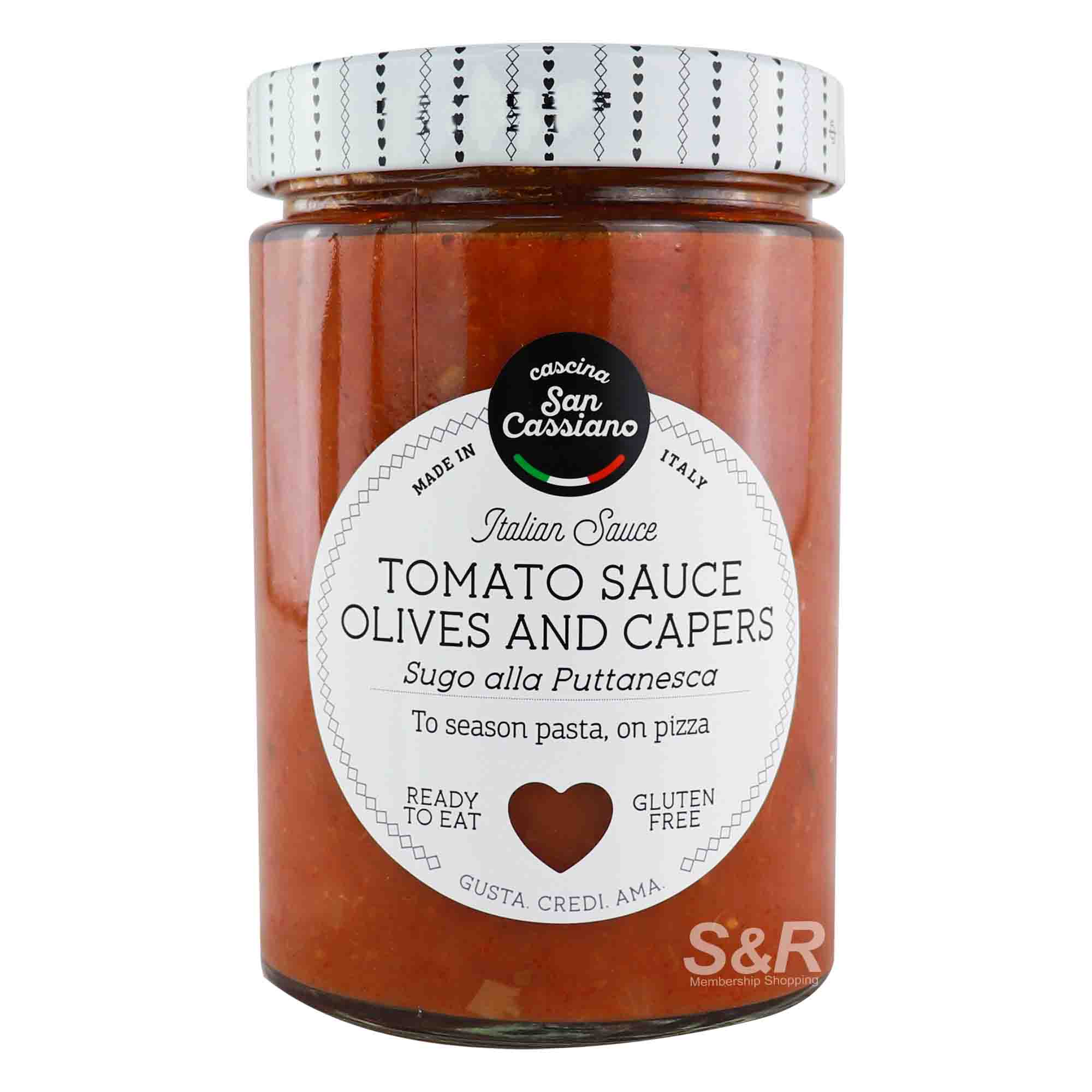 Cascina San Cassiano Olives And Capers Italian Tomato Sauce 540g Cascina San Cassiano Olives And Capers Italian Tomato Sauce 540g